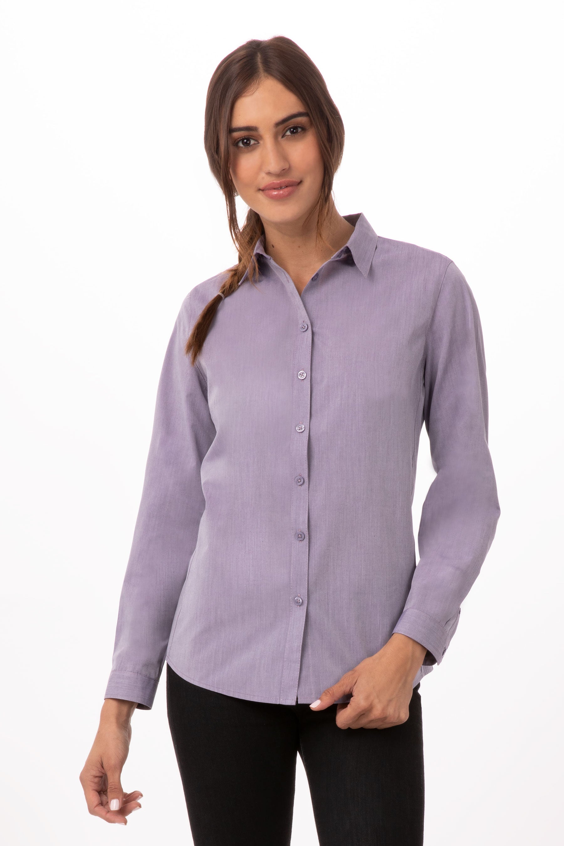 Modern Chambray Female Dress Shirt