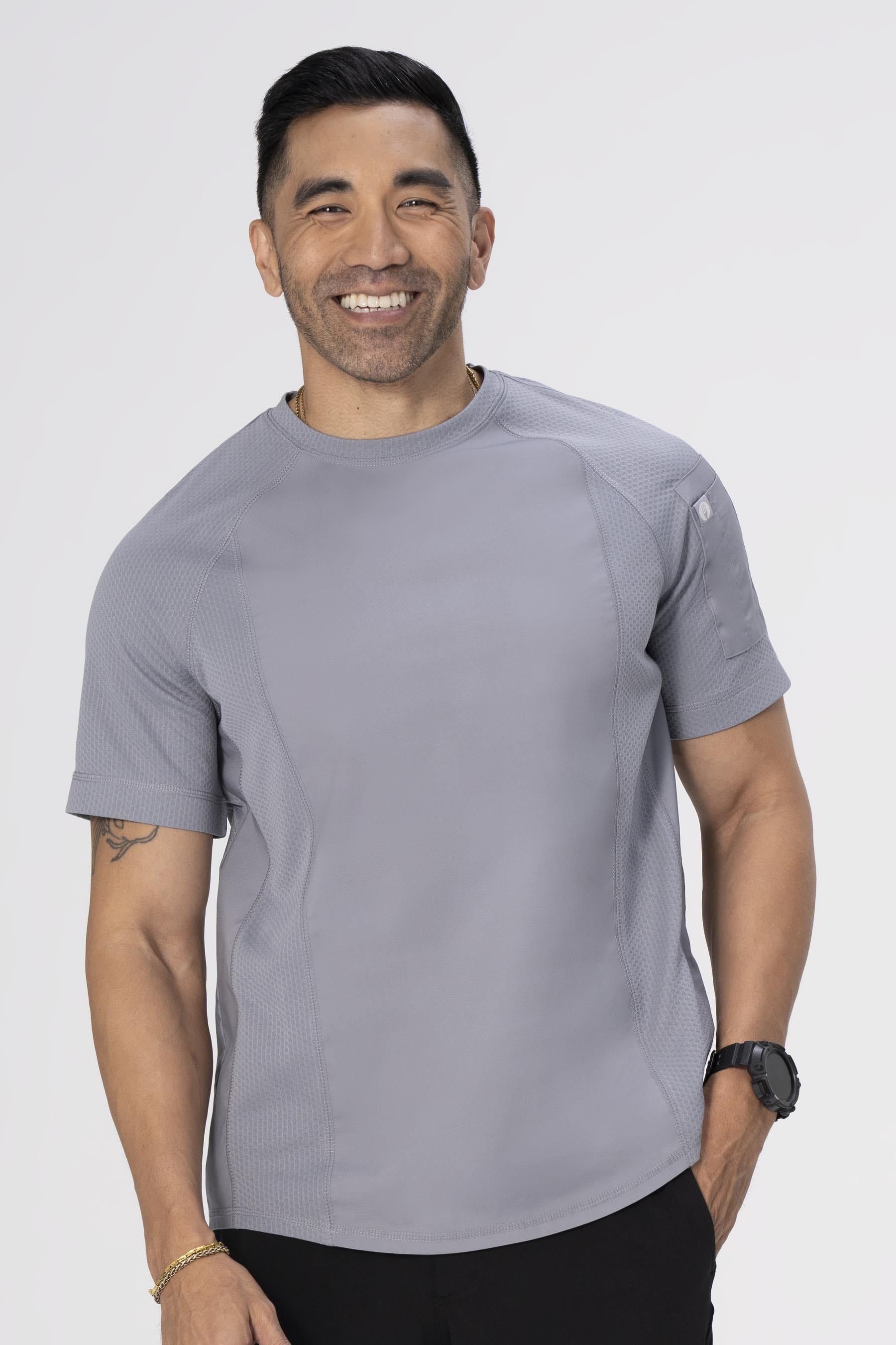 ARYES CREW SHIRT S/S /LIGHT GREY /2XL
