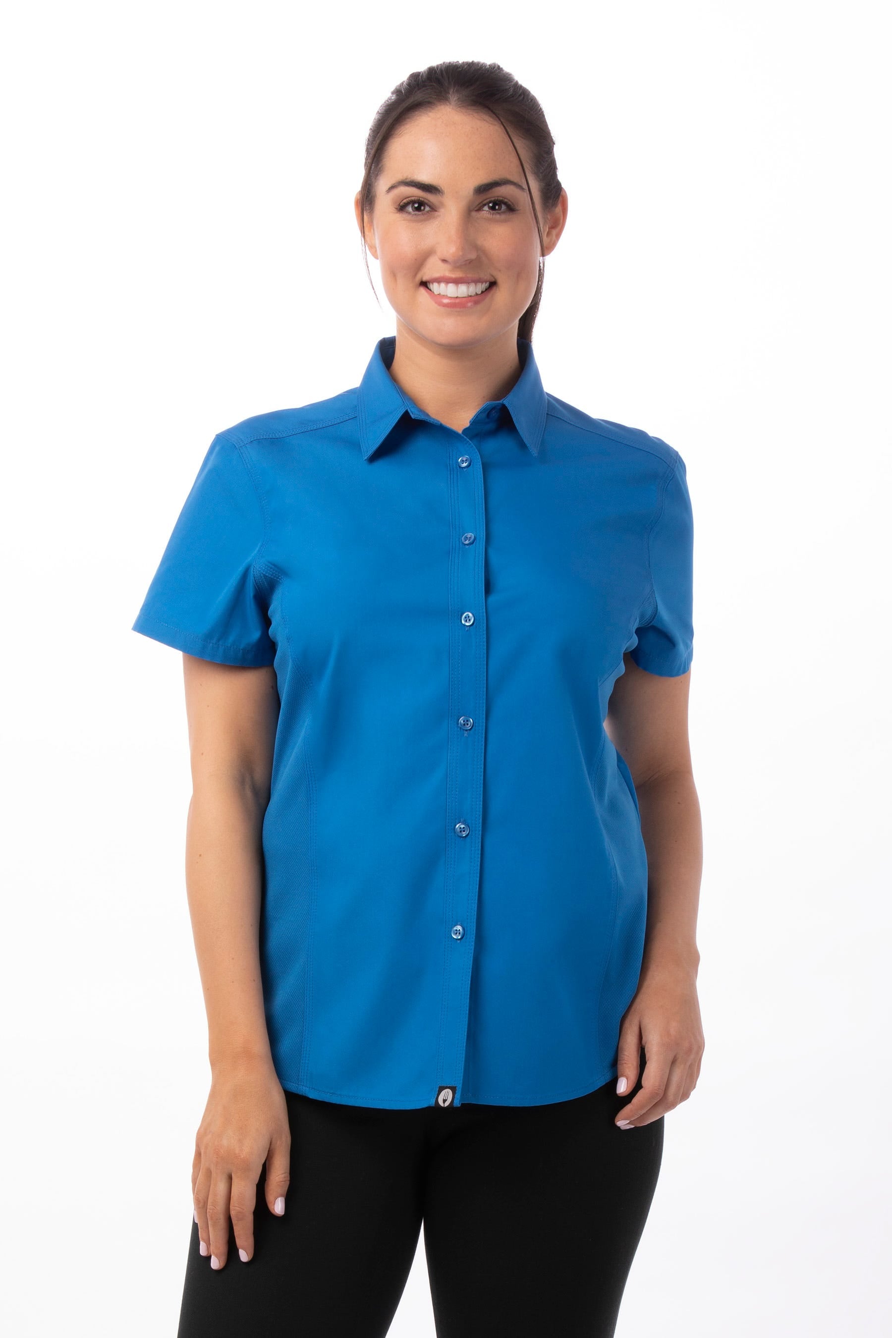 SHIRT-ESS-WOMENS-COOK-CV-S/S /BLUE /SMALL