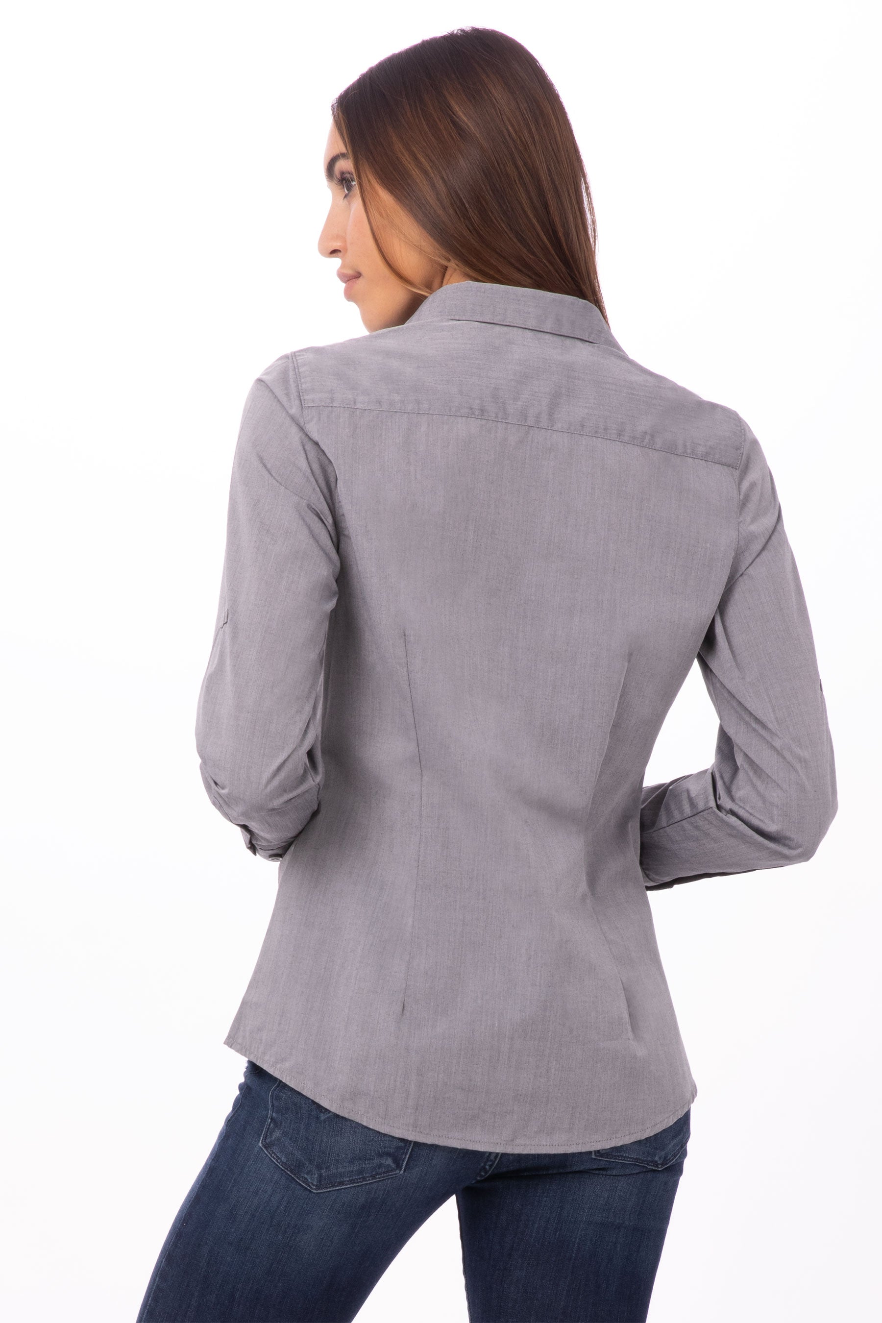 Modern Chambray Female Dress Shirt