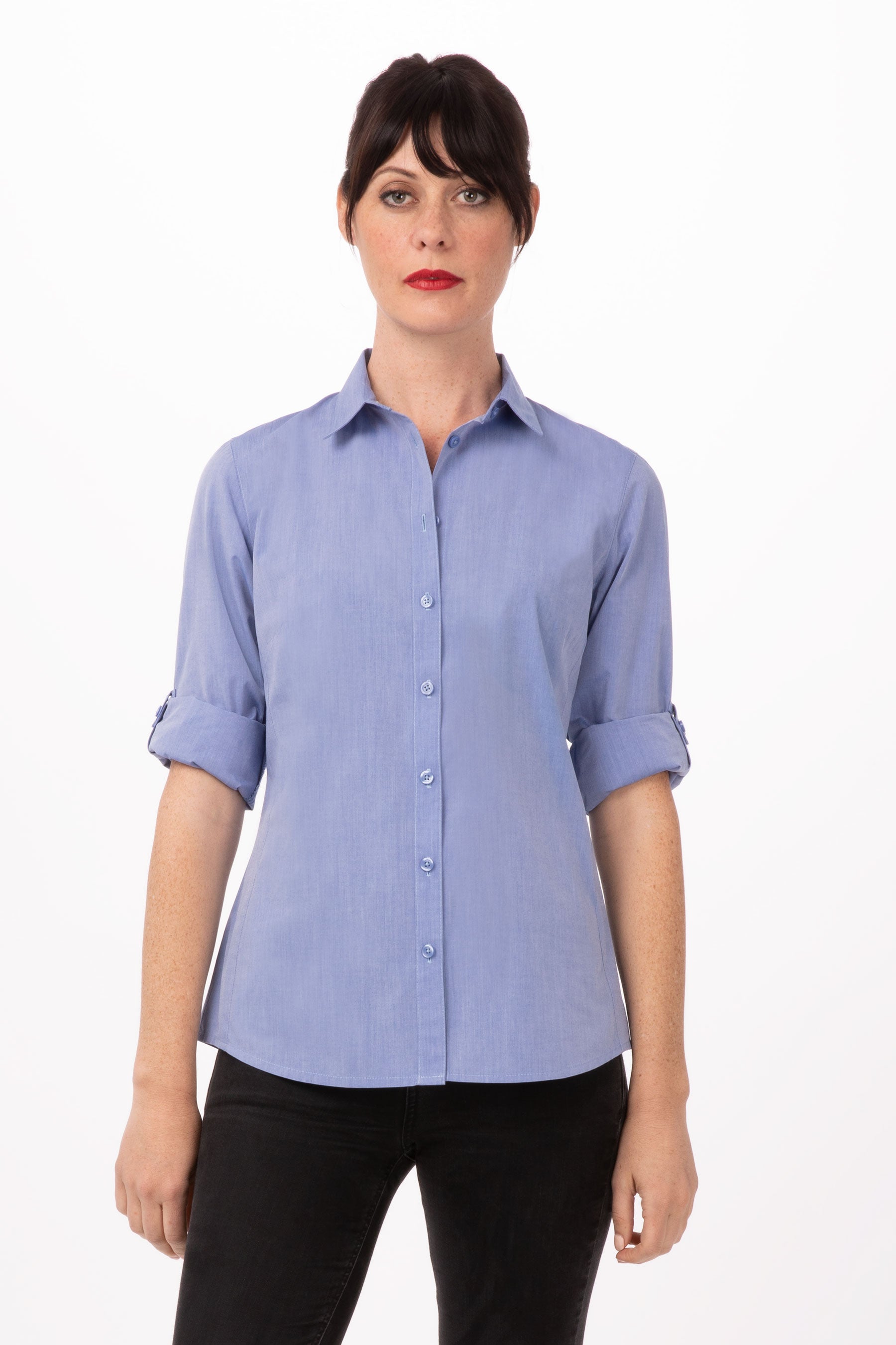 Modern Chambray Female Dress Shirt