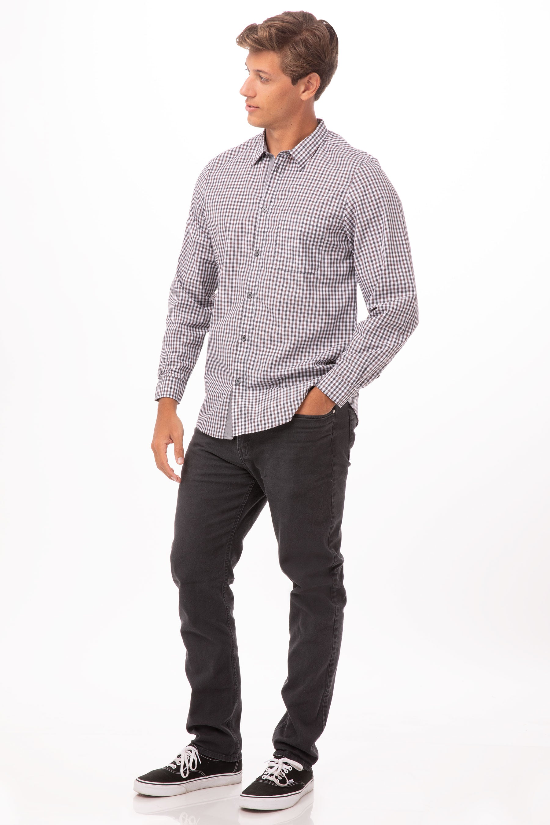 Modern Gingham Long Sleeves Dress Shirt