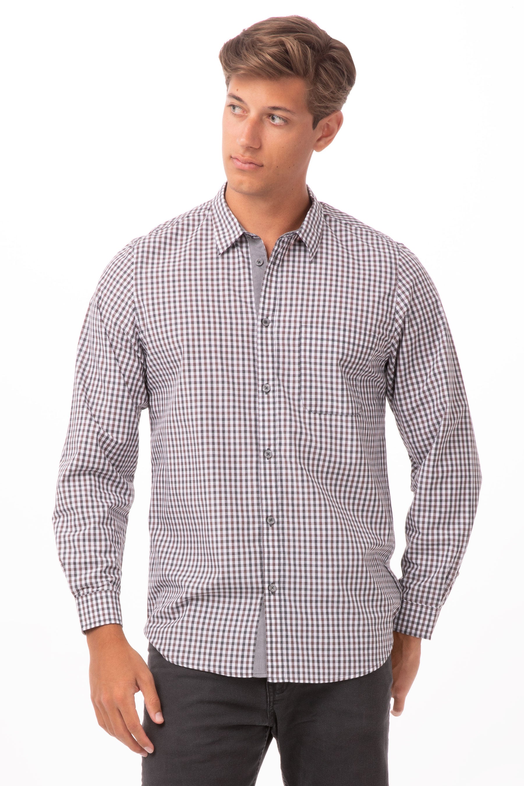 Modern Gingham Long Sleeves Dress Shirt