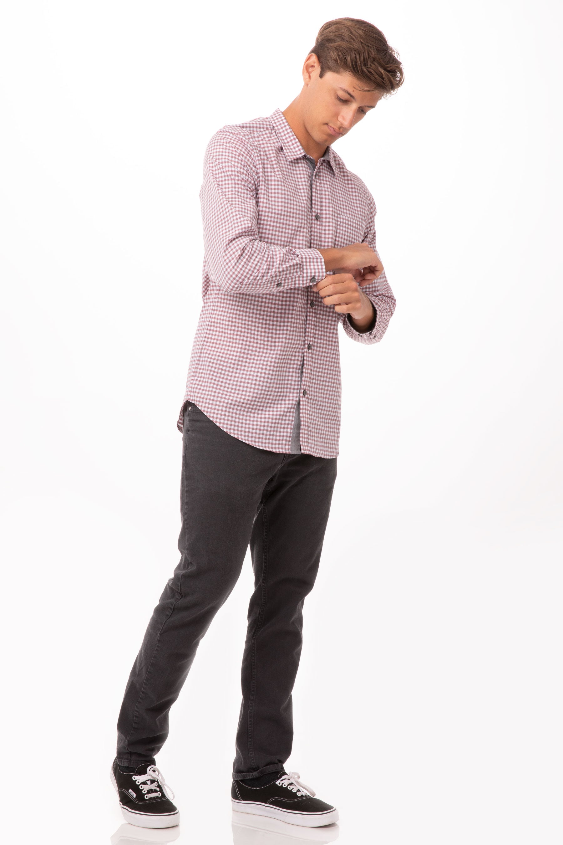 Modern Gingham Long Sleeves Dress Shirt