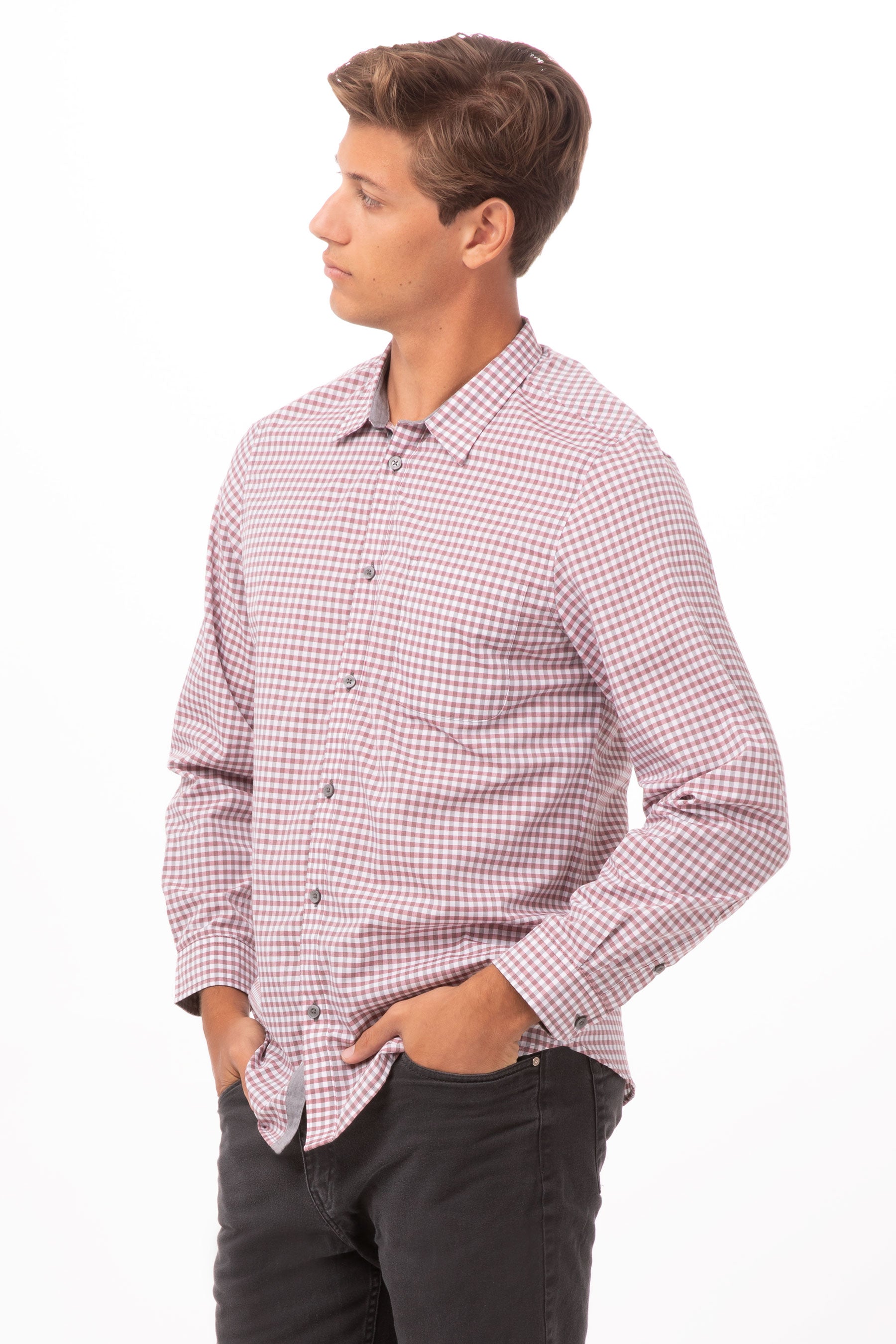 Modern Gingham Long Sleeves Dress Shirt