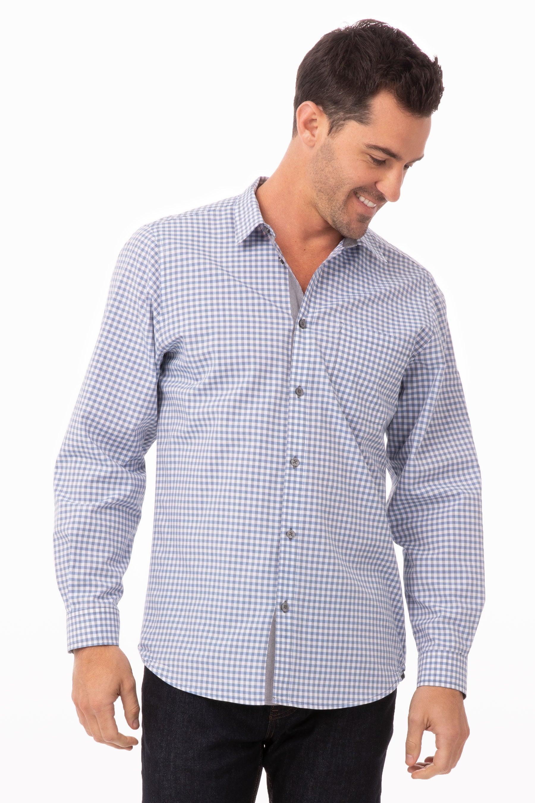 Modern Gingham Long Sleeves Dress Shirt