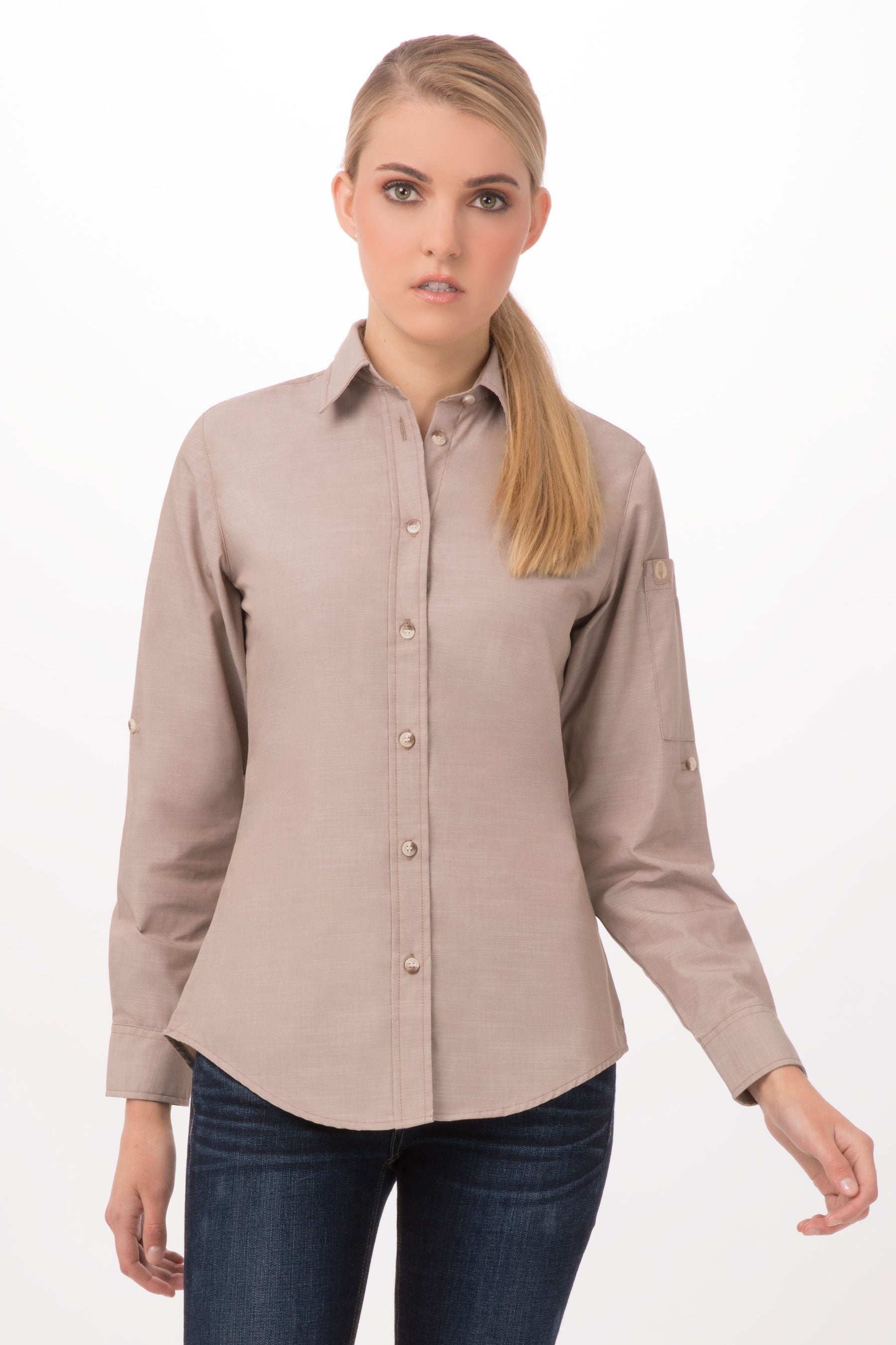 Chambray Female Shirt — Chef Works Singapore
